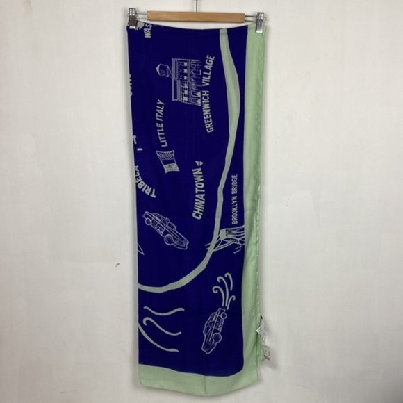 NWT J.Crew Factory Manhattan New York NY City Scarf Purple & Mint - Picture 3 of 7